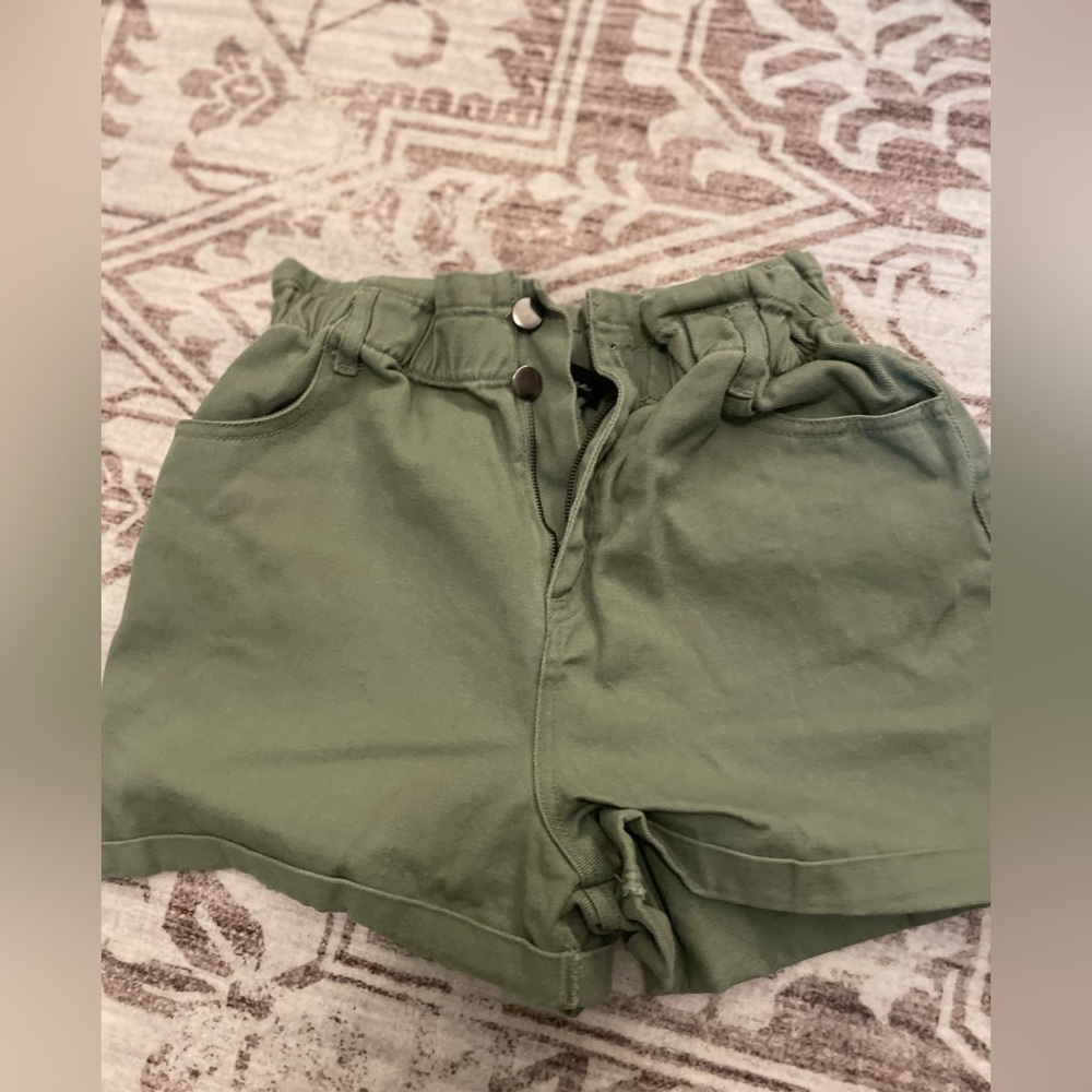 Love Tree High Waist Olive Shorts